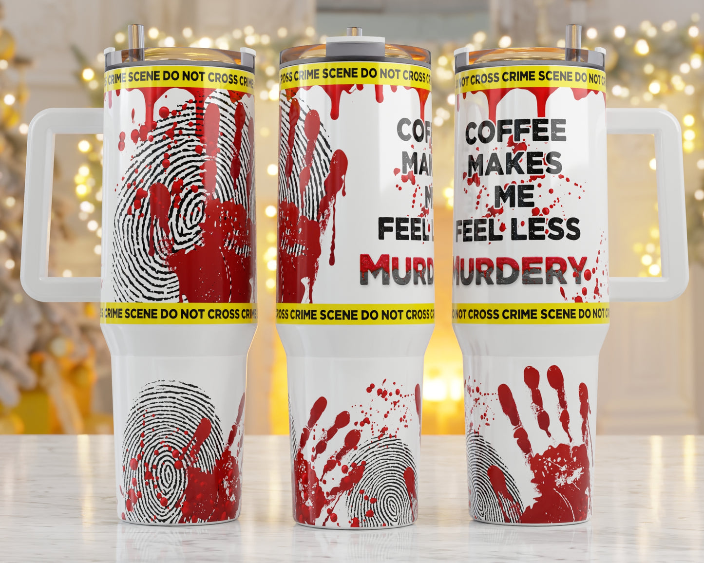 40oz Tumbler-Coffee Make Me Less Murdery, His/Her Birthday Gift, Add custom name for free! Great Gift!
