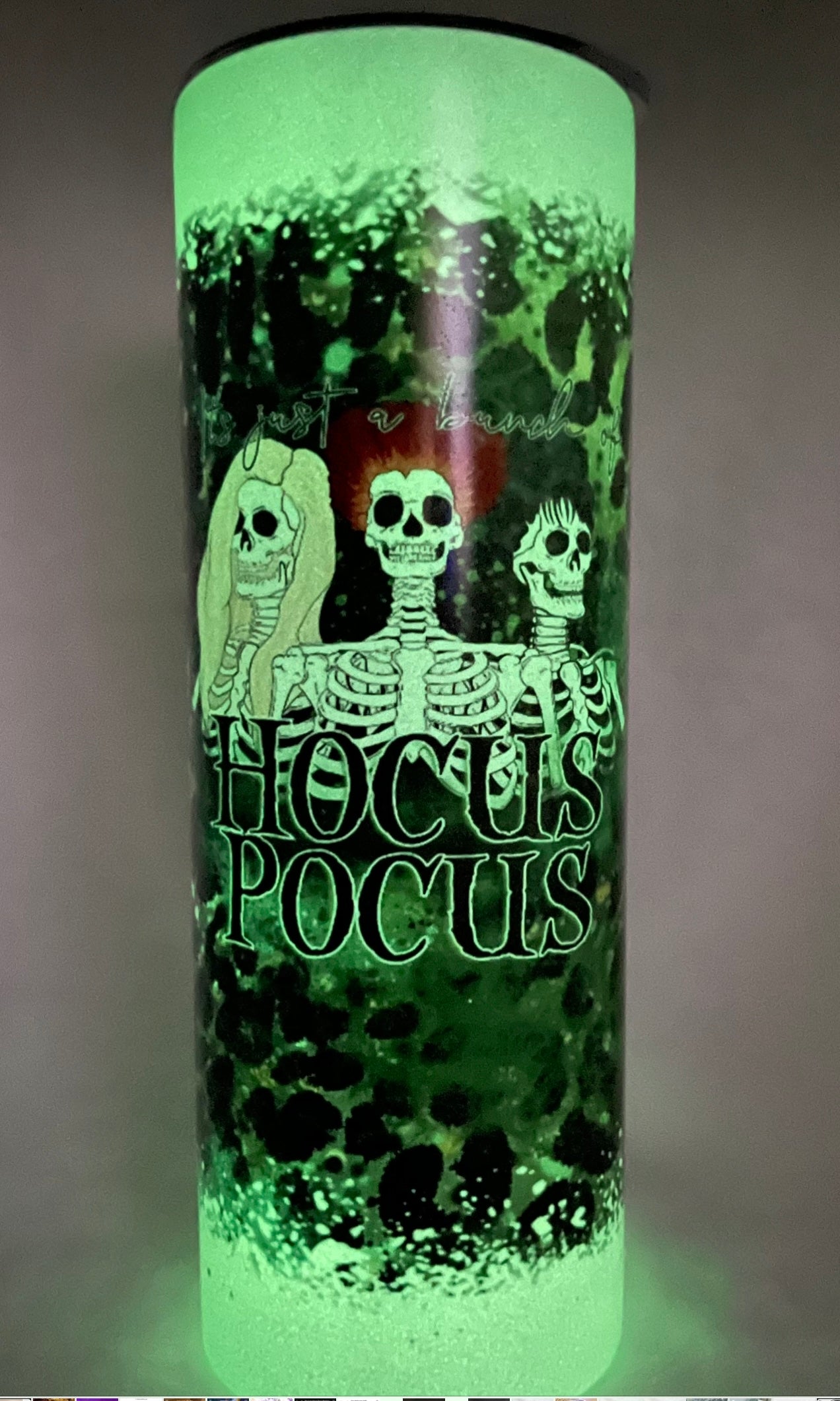 Jacinda Jenkins designed “Hocus Pocus Glow in Dark Tumbler”