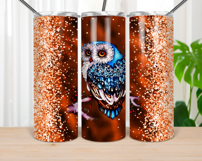 Owl Animal - 20 or 30oz Skinny Tumblers w/ Lid and Metal Straw