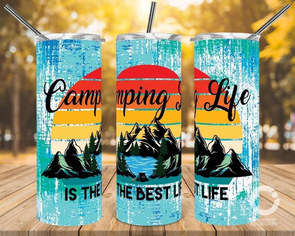 Lake Life Is the Best Life - 20oz or 30oz Skinny Tumblers w/ Lid and Metal Straw
