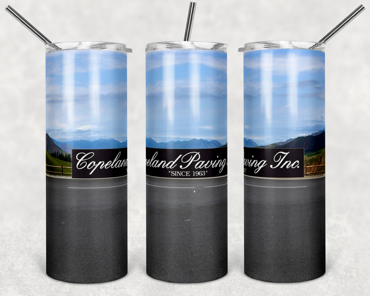 Copeland Paving- 20oz or 30oz Skinny Tumblers w/ Lid and Metal Straw