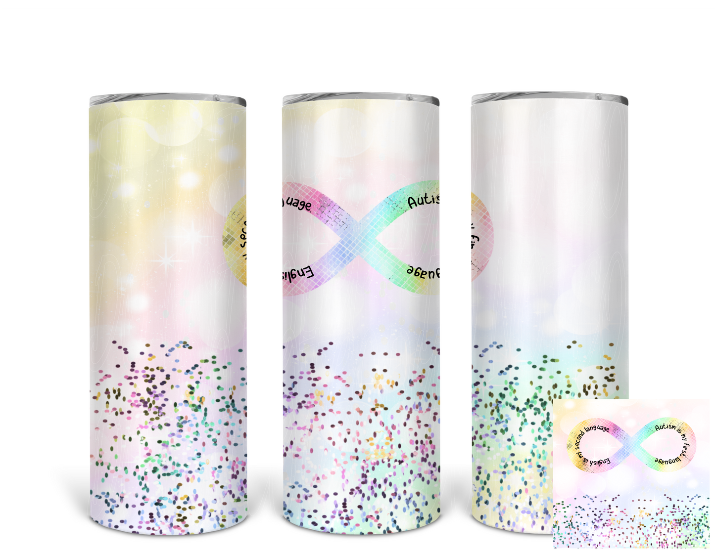 Autism Awareness - 20oz or 30oz Skinny Tumblers w/ Lid and Metal Straw