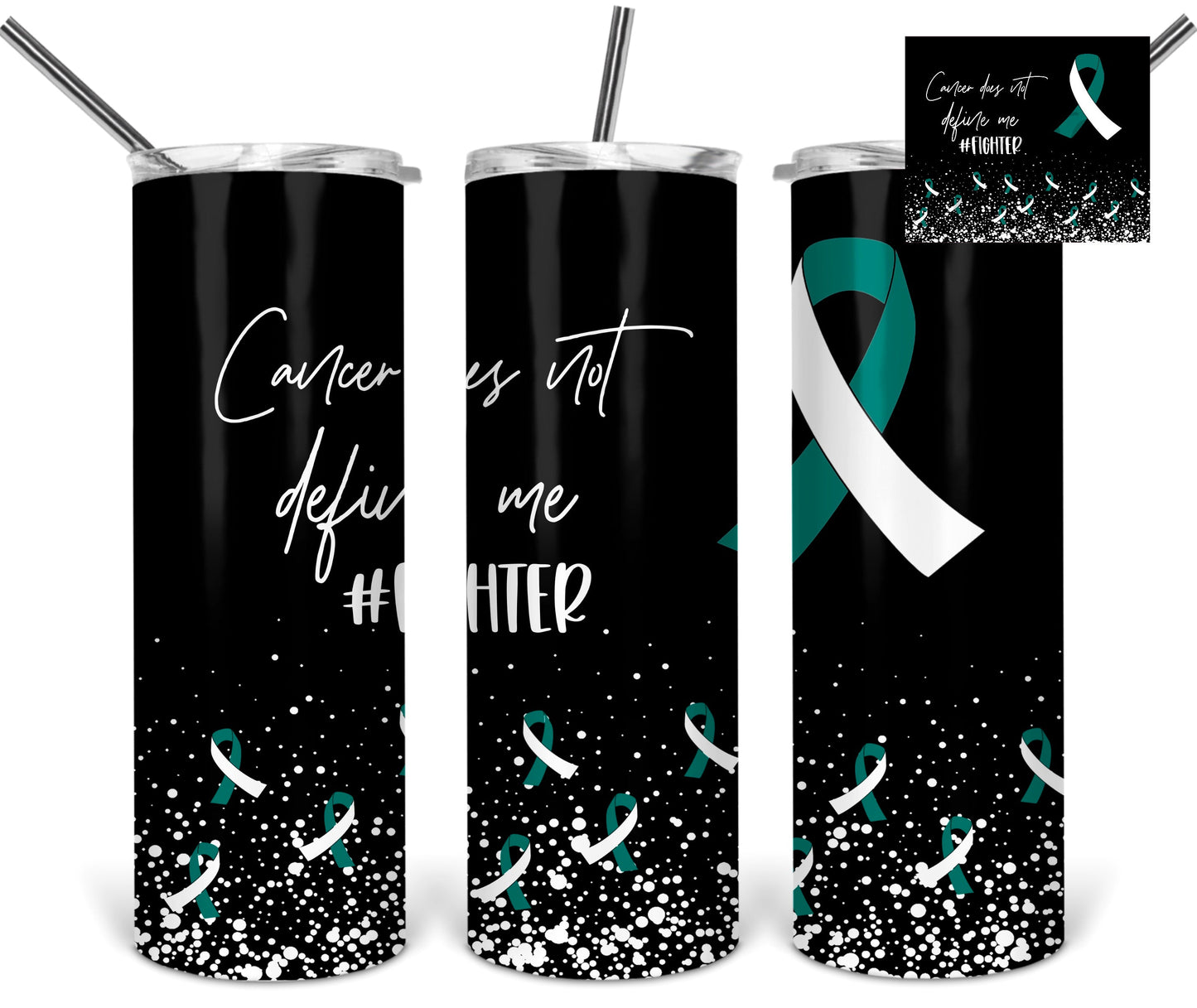 Cervical Cancer- 20oz or 30oz Skinny Tumblers w/ Lid and Metal Straw