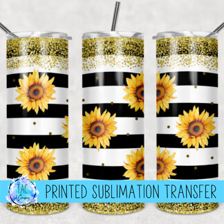 Sunflowers with Glitter- Sublimation Print (This Is Not A Digital File)