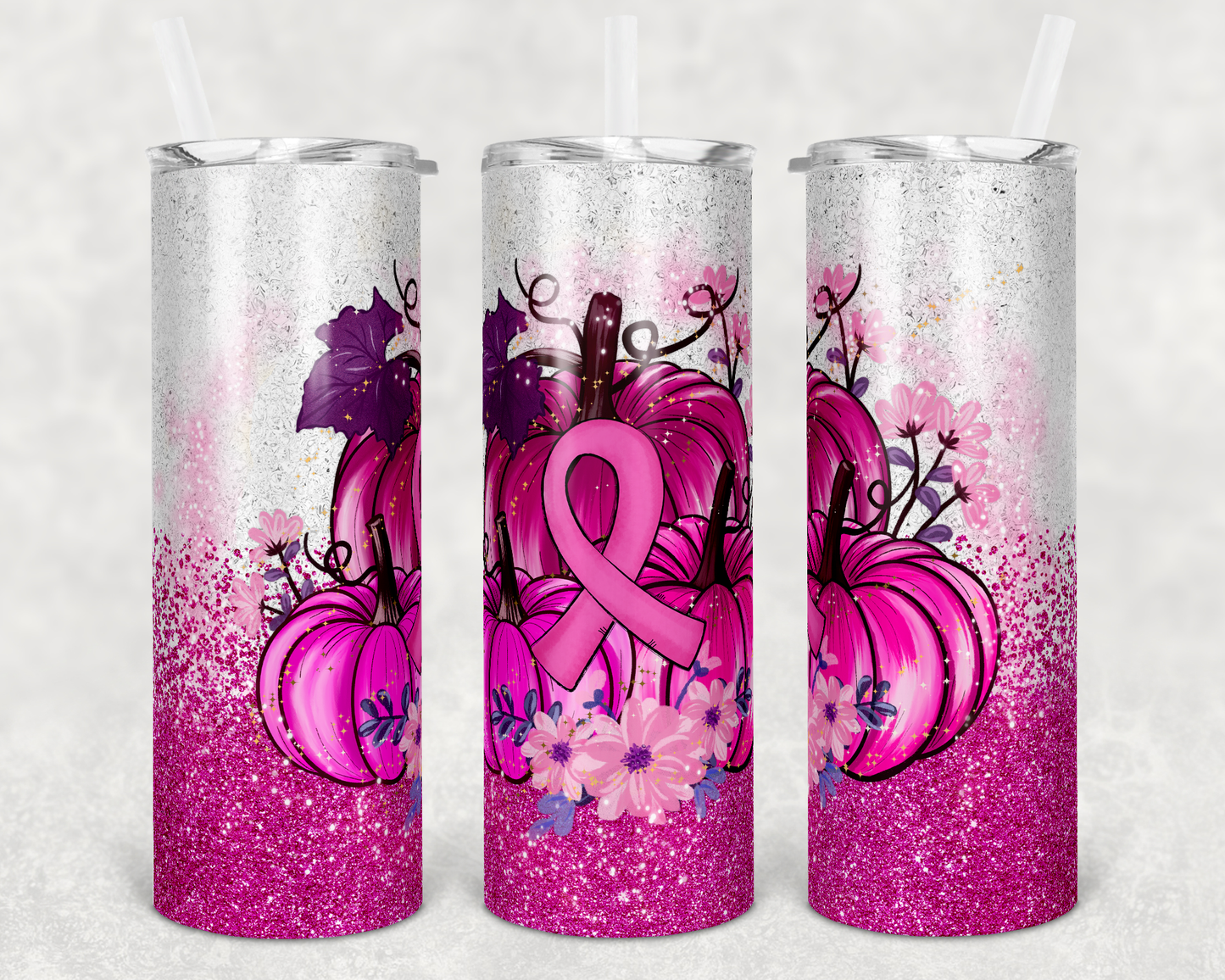 Cancer- 20oz or 30oz Skinny Tumblers w/ Lid and Metal Straw