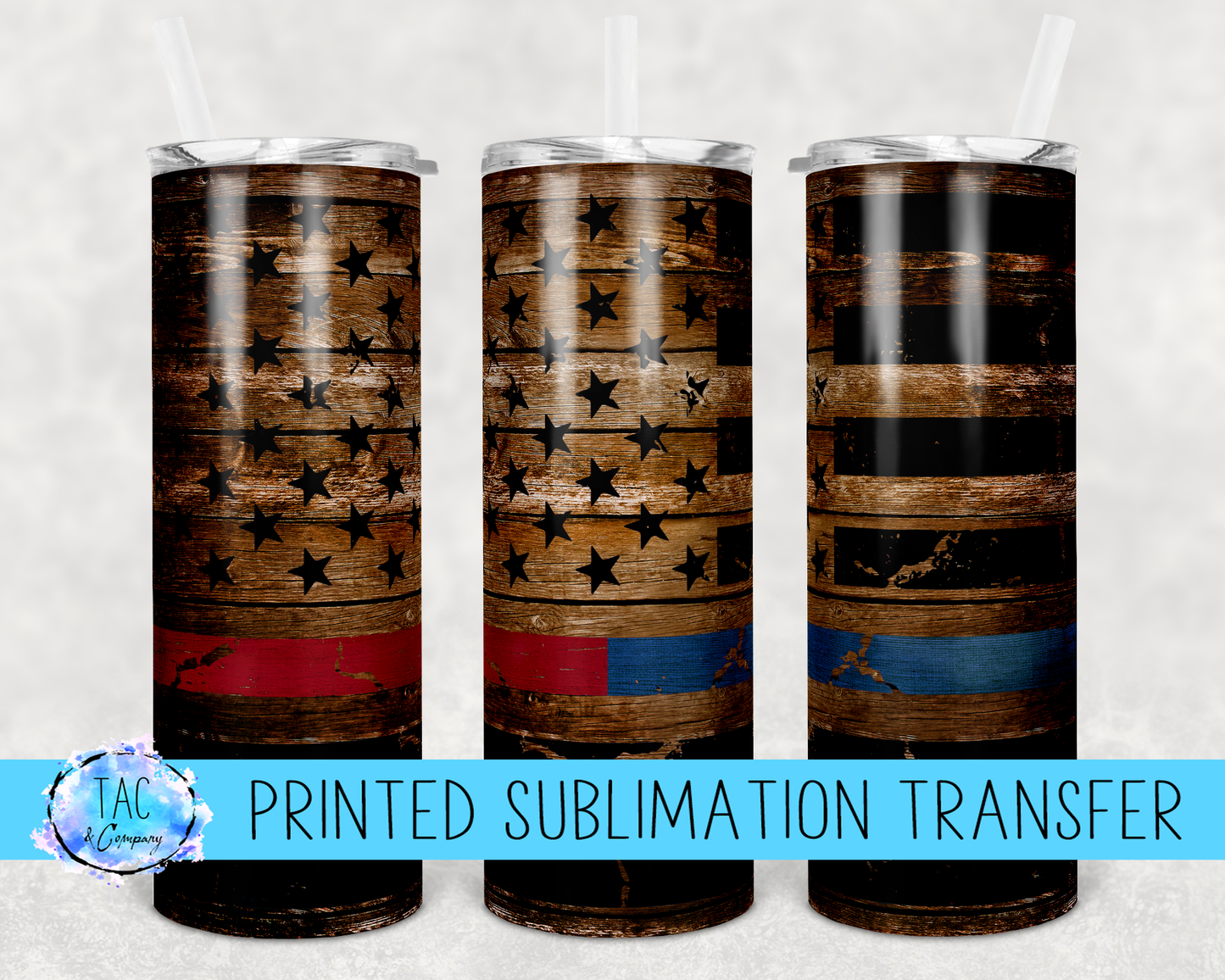 Red/Blue Flag -Sublimation Print (This Is Not A Digital File)