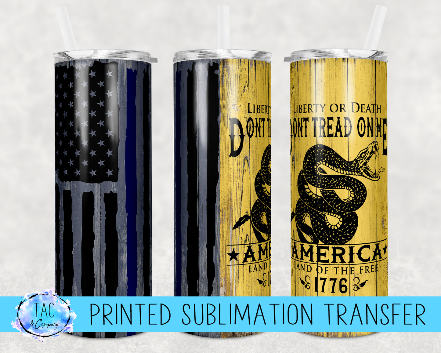 Don't Tread On me Stripe -Sublimation Print (This Is Not A Digital File)