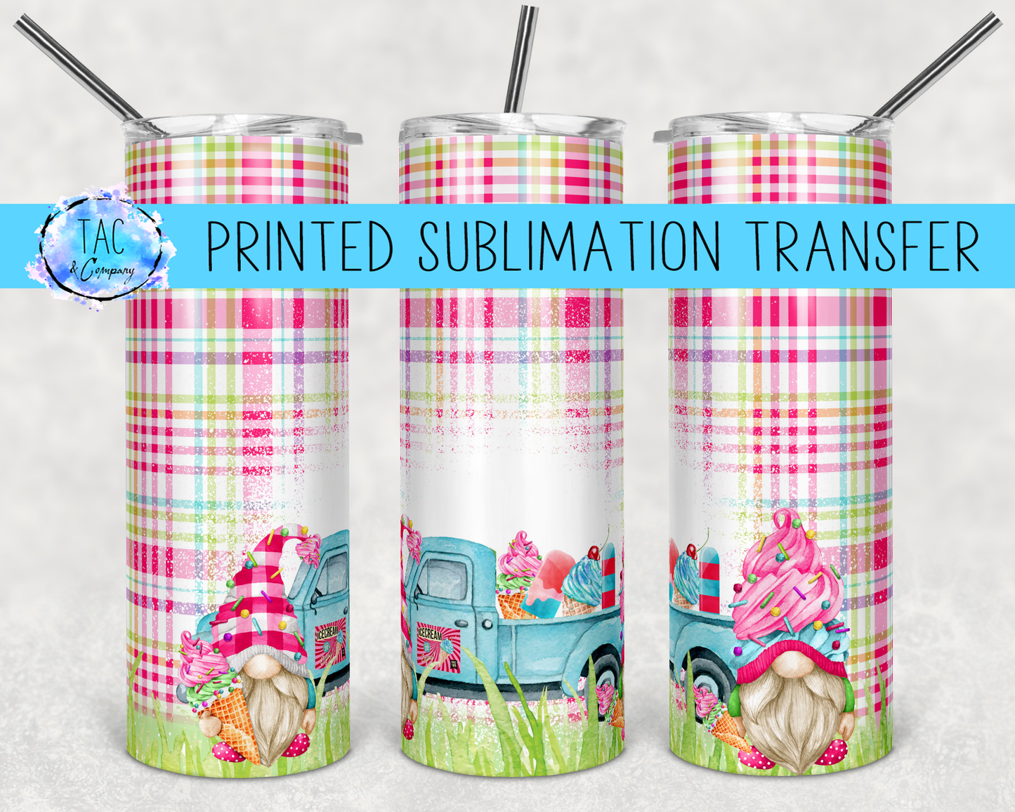 Gnome Ice Cream -Sublimation Print (This Is Not A Digital File)