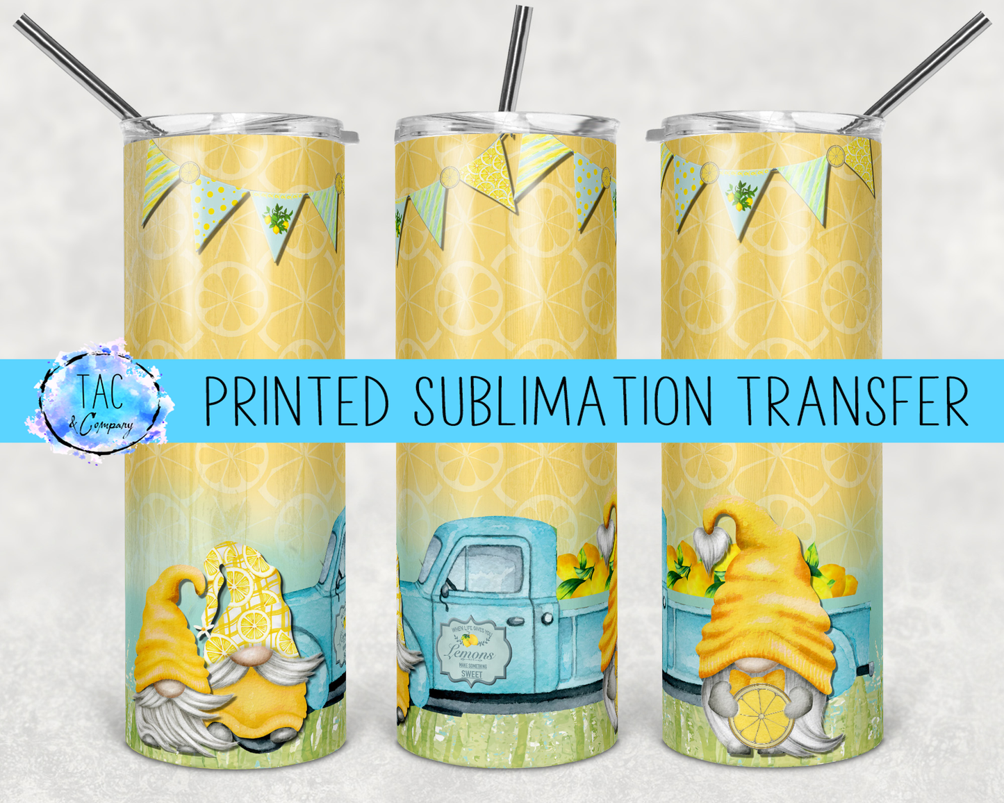 Gnome Lemons -Sublimation Print (This Is Not A Digital File)