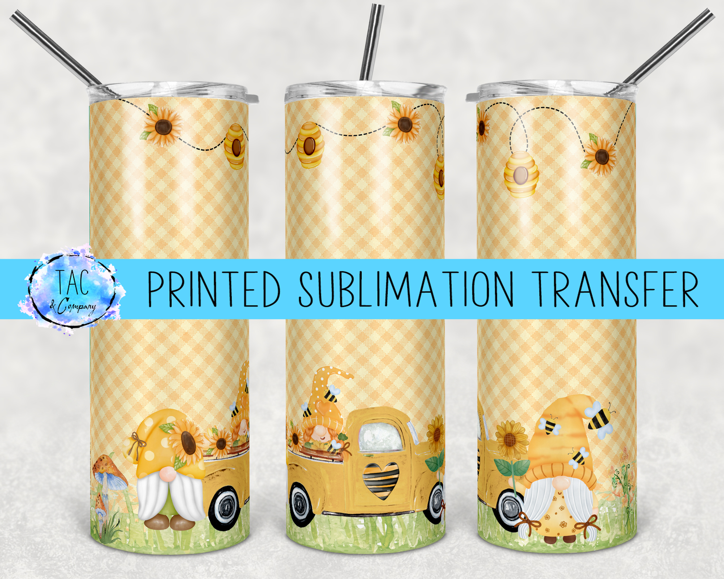 Sunflower Bee -Sublimation Print (This Is Not A Digital File)