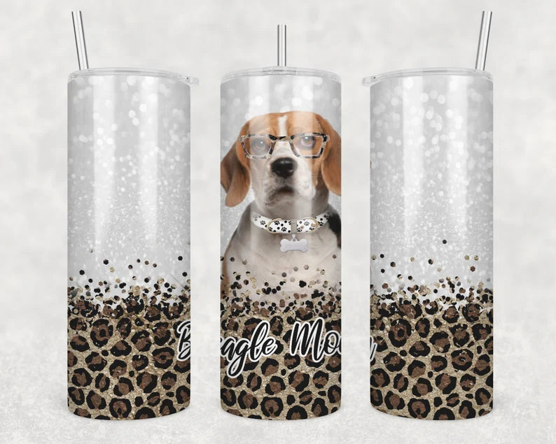 Dog Beagle - 20oz or 30oz Skinny Tumblers w/ Lid and Metal Straw