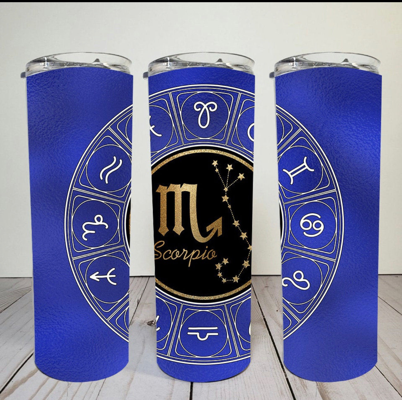 Scorpio Zodiac- 20 oz or 30oz Skinny Tumblers w/ Lid and Metal Straw