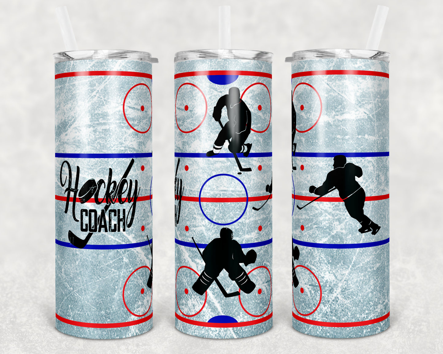 Hockey Coach- 20oz or 30oz Skinny Tumblers w/ Lid and Metal Straw