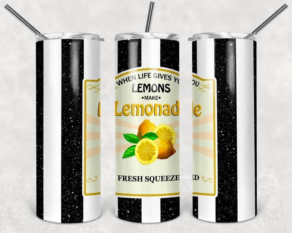 Fresh Squeezed Lemonade - 20oz or 30oz Skinny Tumblers w/ Lid and Metal Straw