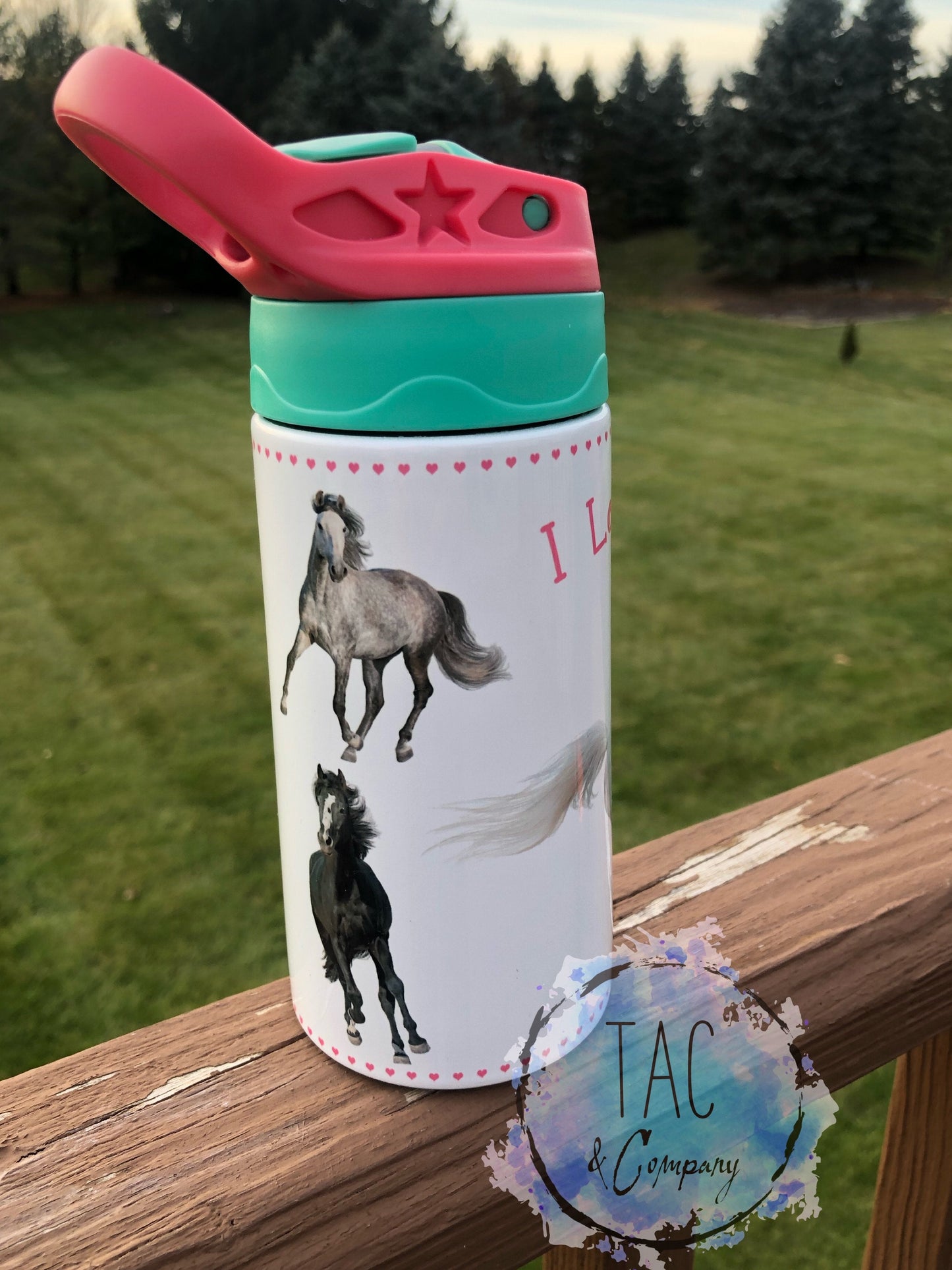 12 oz Kids flip cup Horse