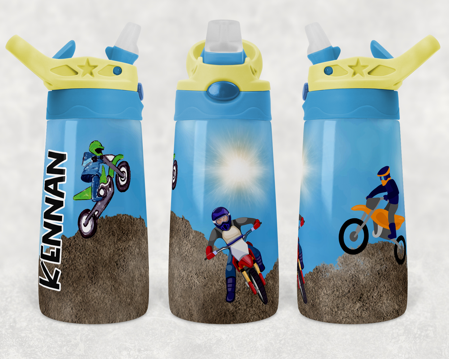 Dirt Bikes - 12oz Kids Flip Cup Tumbler