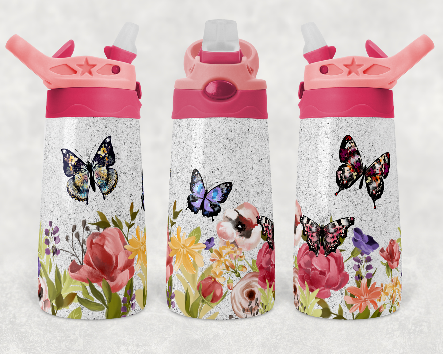 Butterflies - 12oz Kids Flip Cup Tumbler