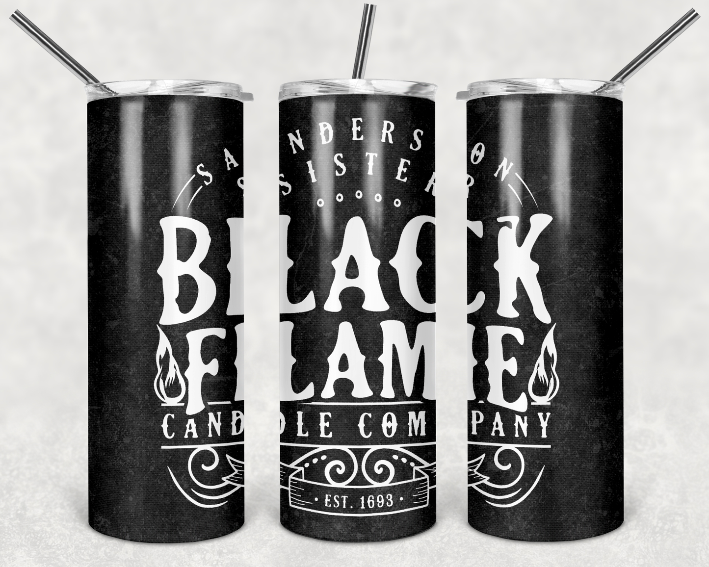 Lack Candle -Halloween - 20 or 30oz Skinny Tumblers w/ Lid and Metal Straw
