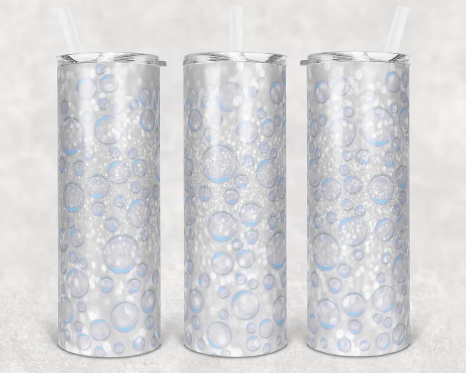 Blue Bubbles - 20 oz or 30oz Skinny Tumblers w/ Lid and Metal Straw