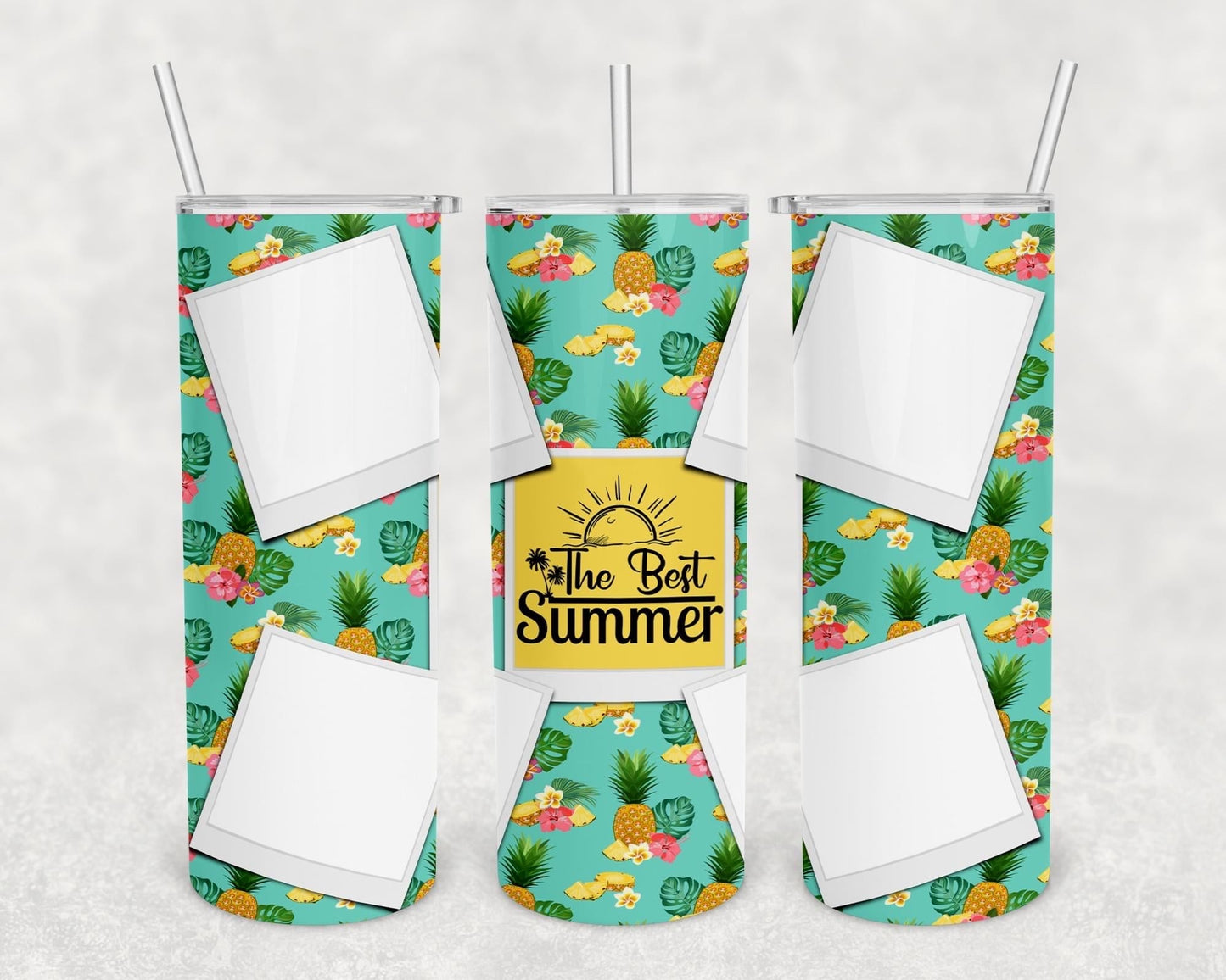 The Best Summer- 20 oz or 30oz Skinny Tumblers w/ Lid and Metal Straw