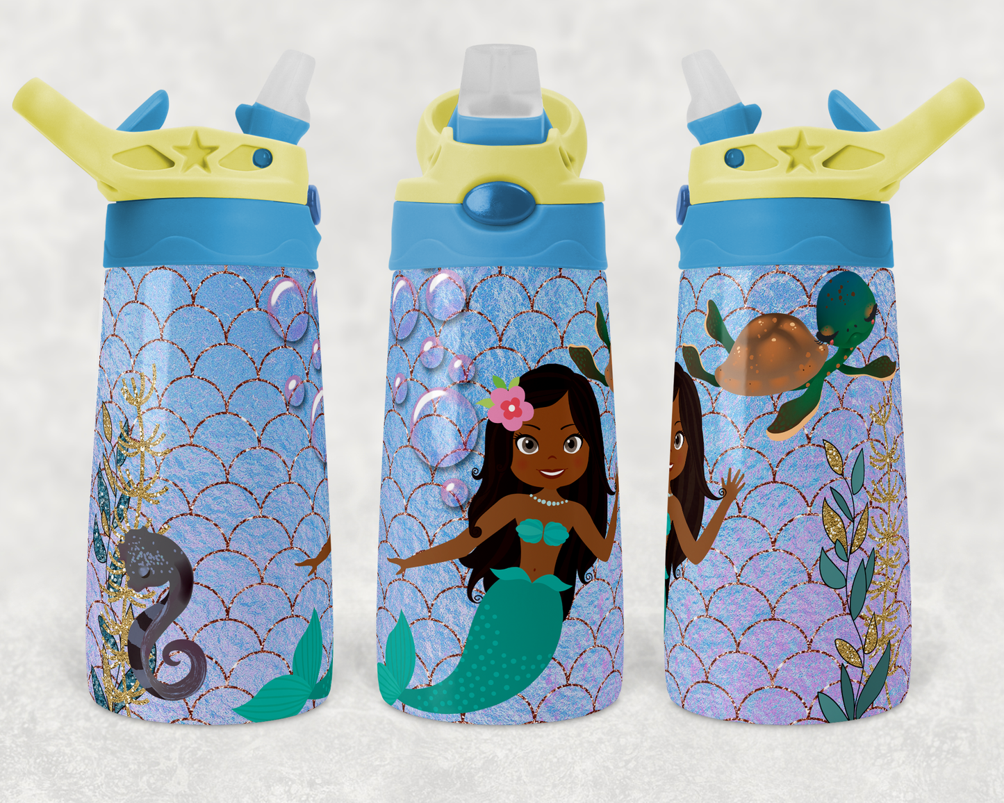 Mermaids Flower - 12oz Kids Flip Cup Tumbler