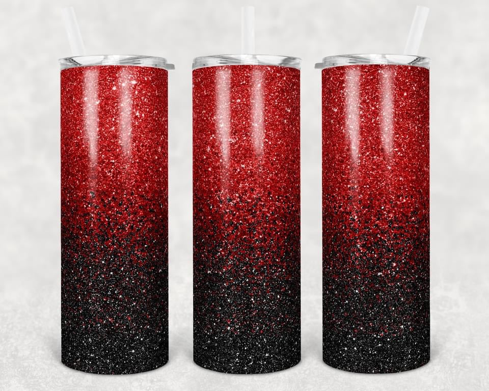 Red & Blue Cheetah - 20 oz or 30oz Skinny Tumblers w/ Lid and Metal Straw