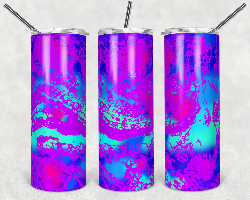 Power Wash Soap effect - 20 oz or 30oz Skinny Tumblers w/ Lid and Metal Straw