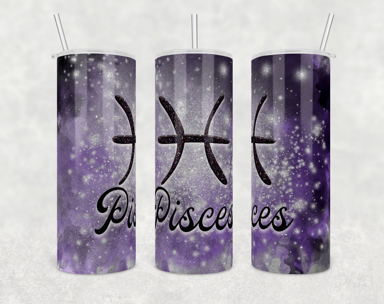Pieces Zodiac- 20 oz or 30oz Skinny Tumblers w/ Lid and Metal Straw
