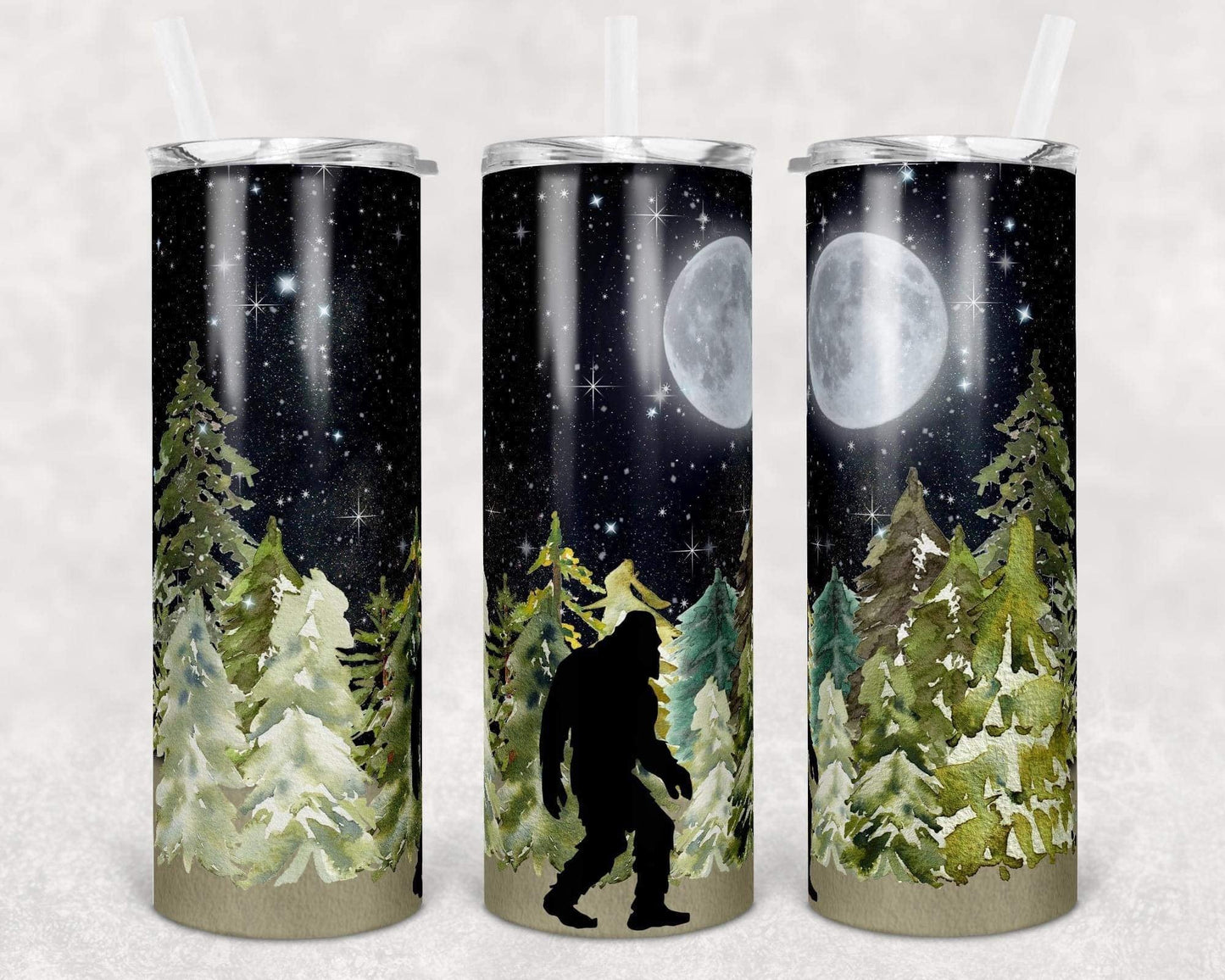 Big Foot - 20oz or 30oz Skinny Tumblers w/ Lid and Metal Straw