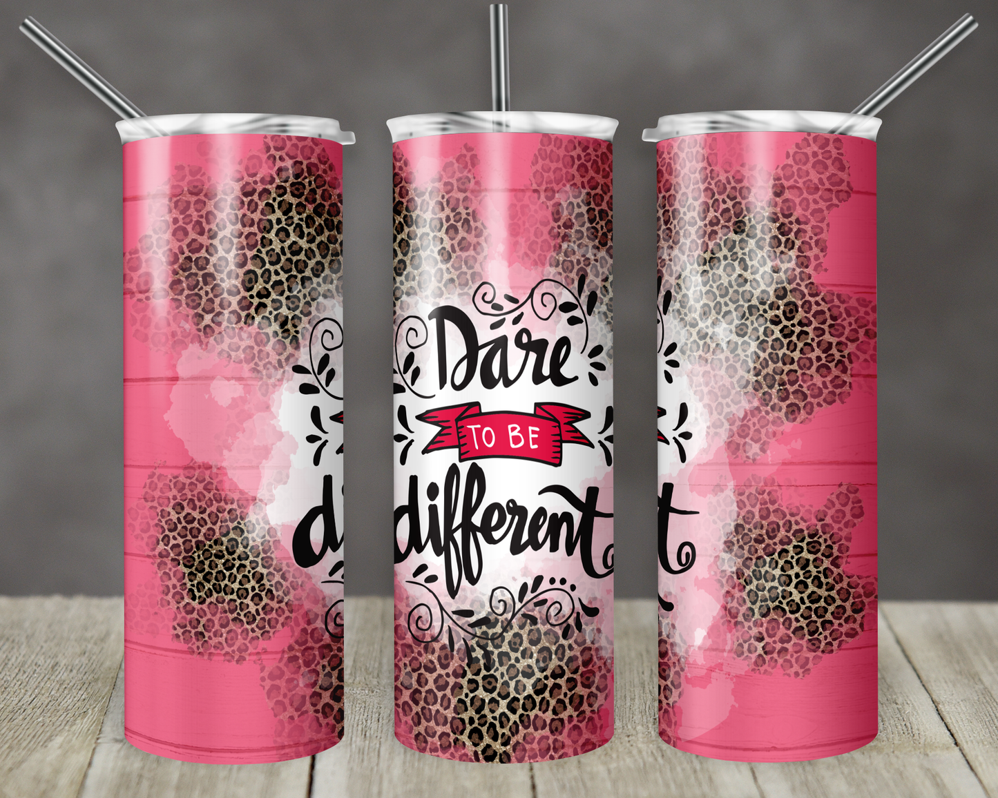Dare to be different- 20oz or 30oz Skinny Tumblers w/ Lid and Metal Straw