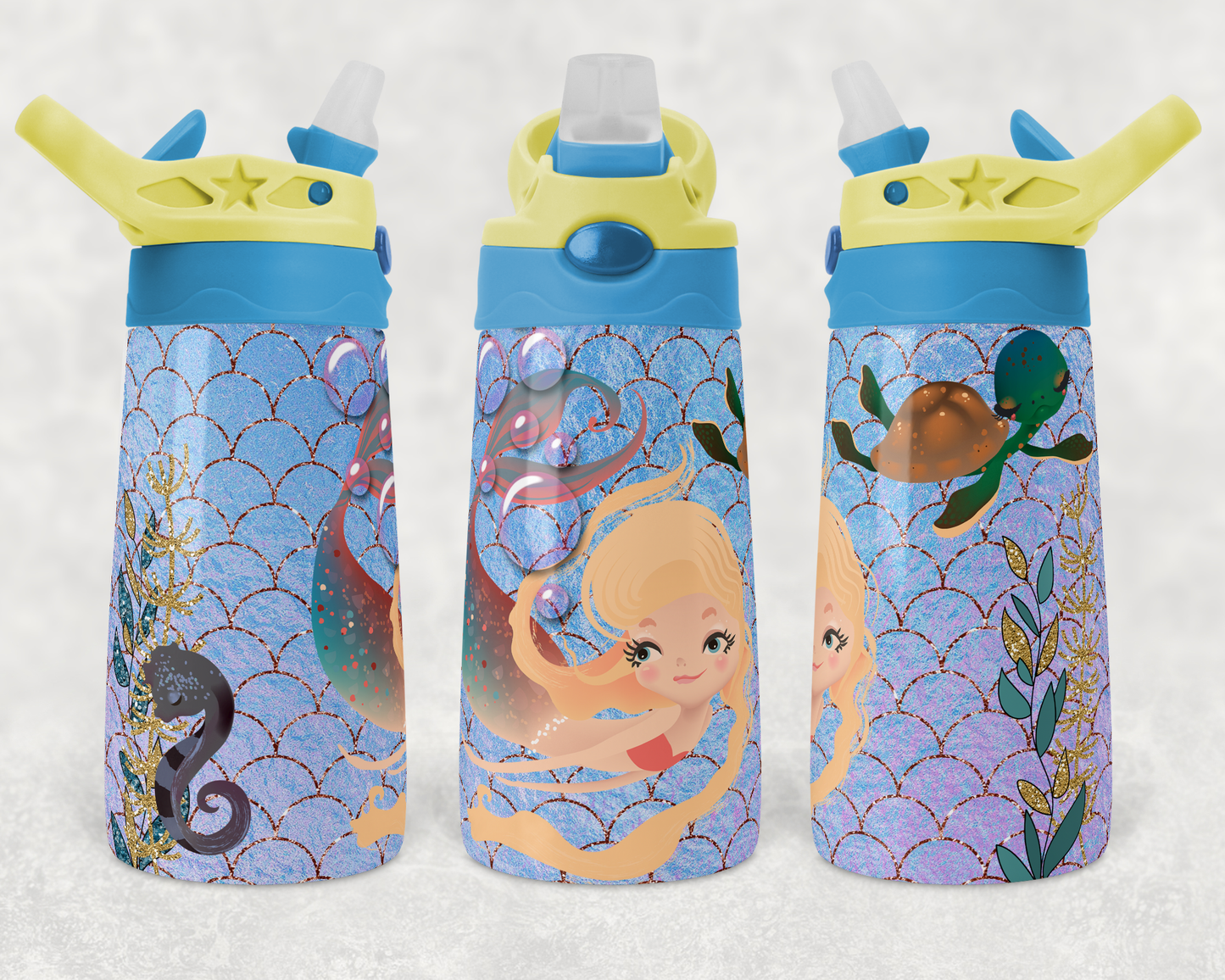 Mermaids Blonde Hair - 12oz Kids Flip Cup Tumbler