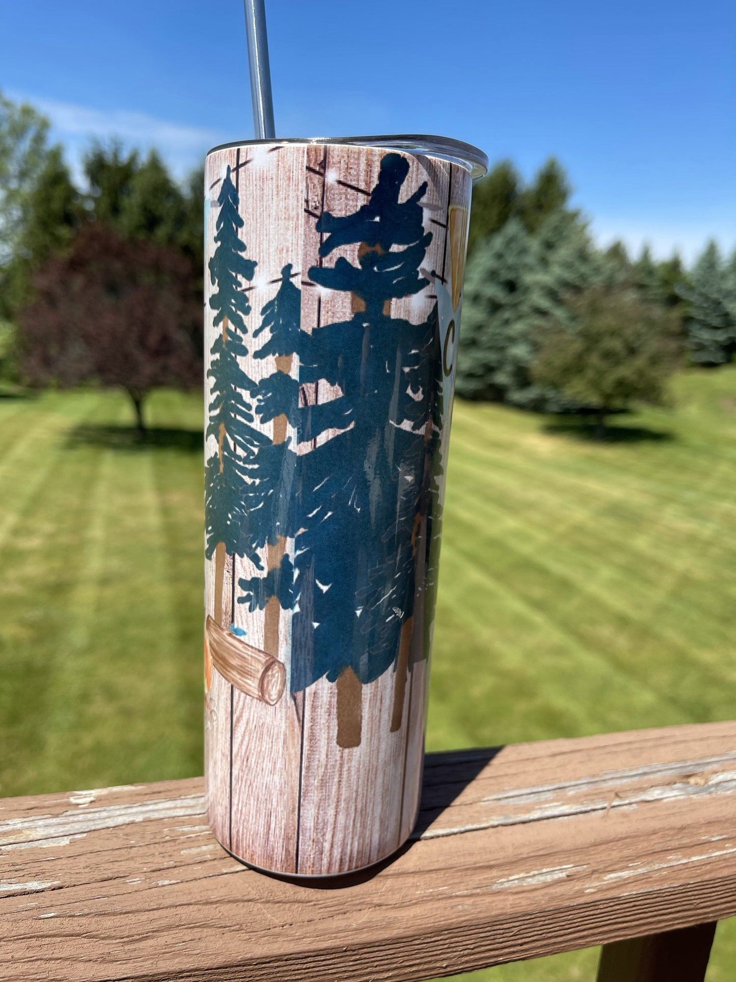 Happy Camper - 20 oz Skinny Tumbler