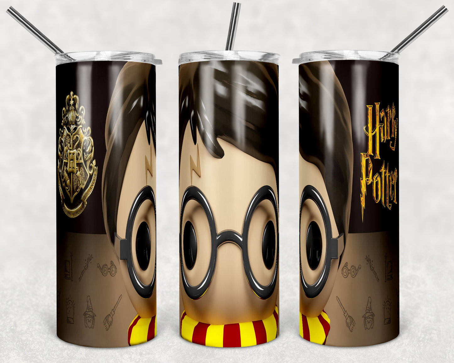 Harry Potter TV - 20 oz or 30oz Skinny Tumblers w/ Lid and Metal Straw