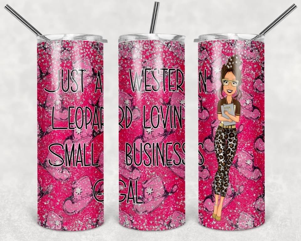 Western Loving Small Business - 20oz or 30oz Skinny Tumblers w/ Lid and Metal Straw