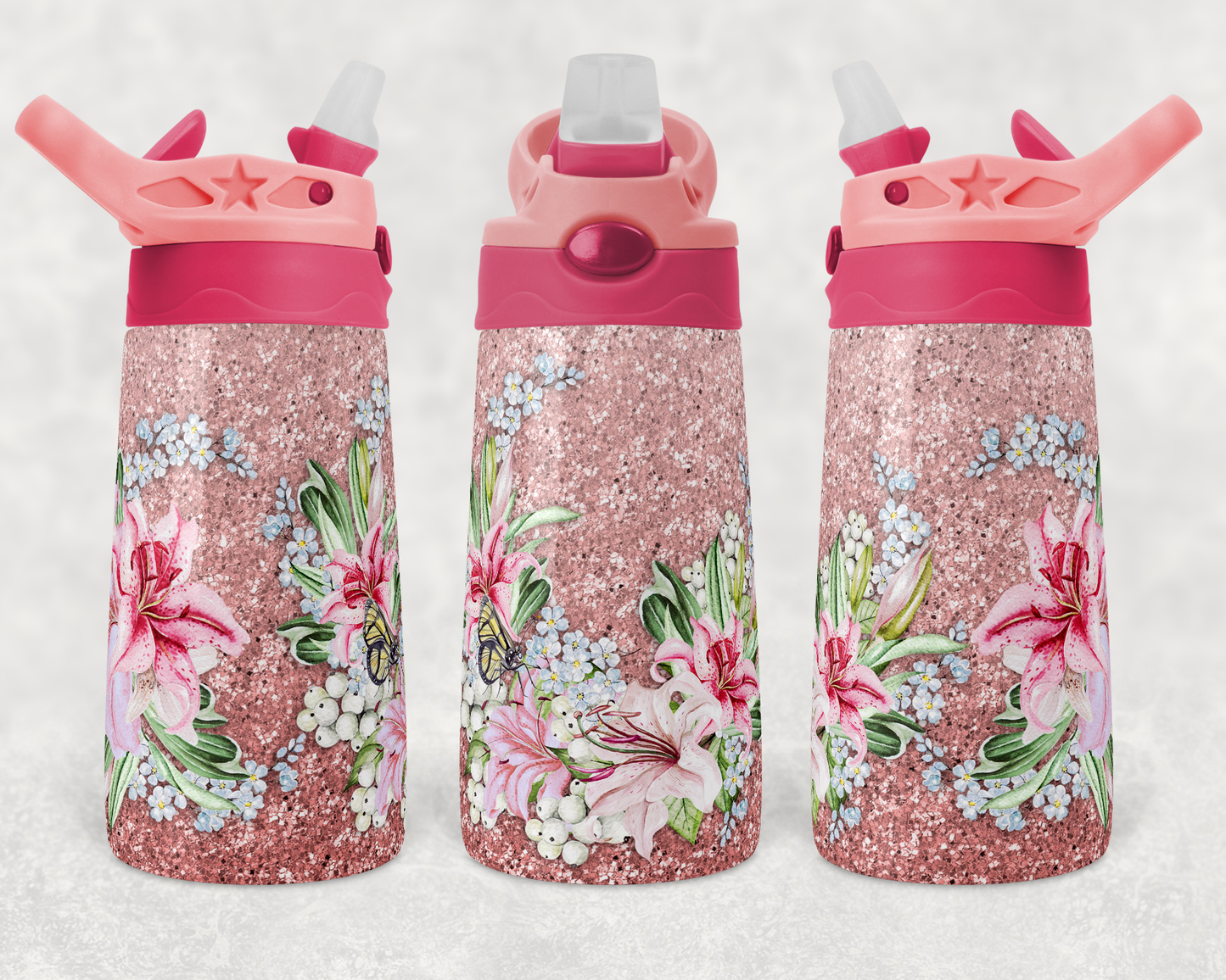 Lily Flower - 12oz Kids Flip Cup Tumbler