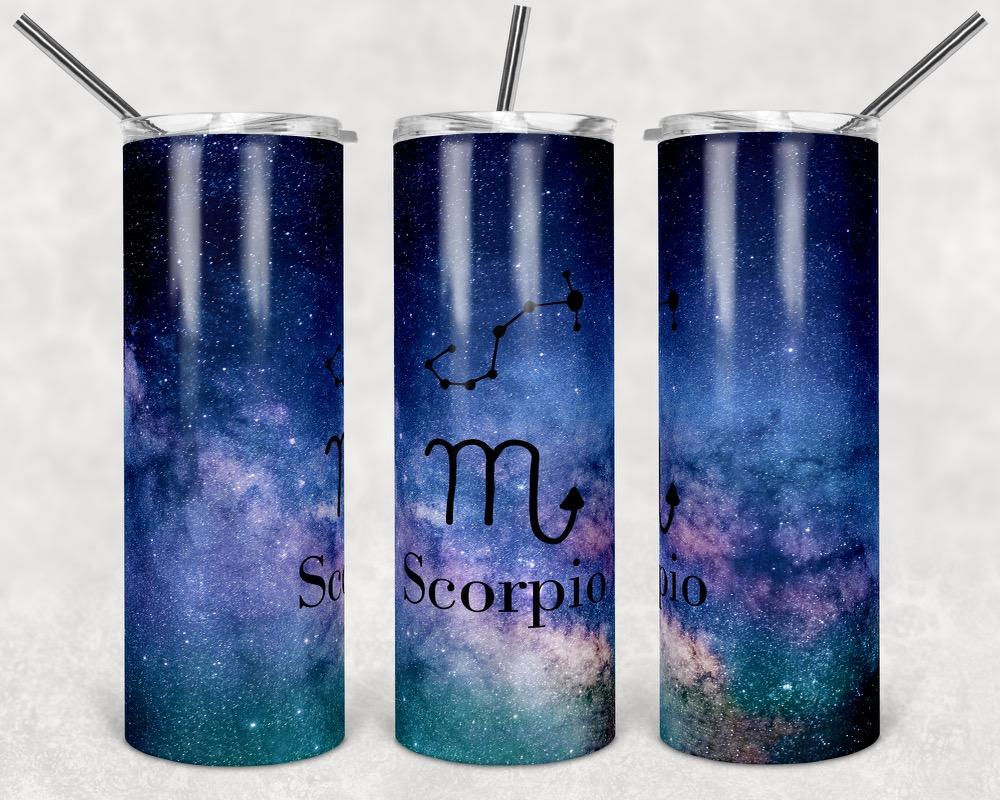 Scorpio Zodiac - 20oz or 30oz Skinny Tumblers w/ Lid and Metal Straw