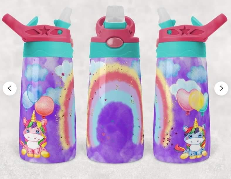 Rainbow Unicorn- 12oz Kids Flip Cup Tumbler