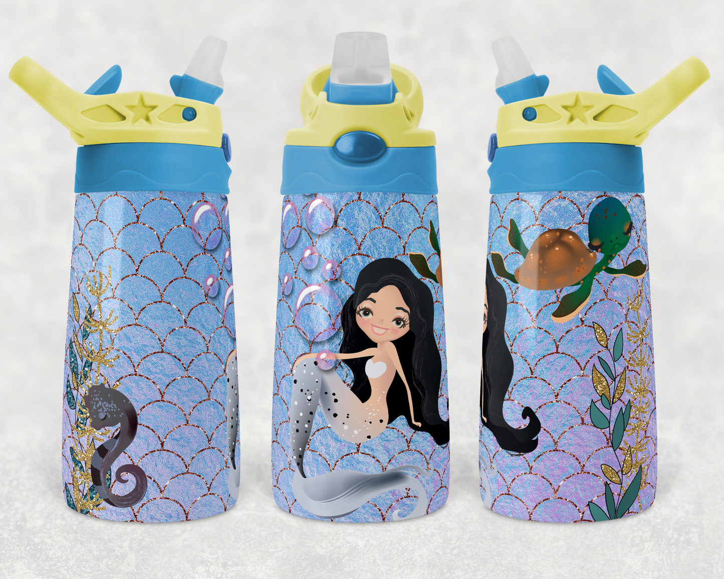 Mermaids Silver Tail - 12oz Kids Flip Cup Tumbler