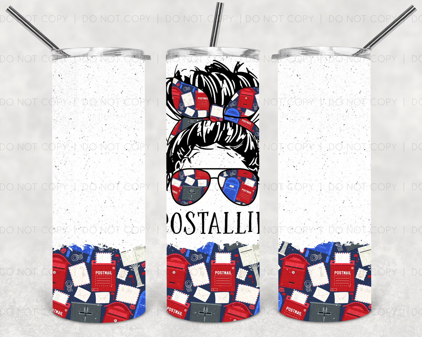 Postal Life- 20 oz or 30oz Skinny Tumblers w/ Lid and Metal Straw