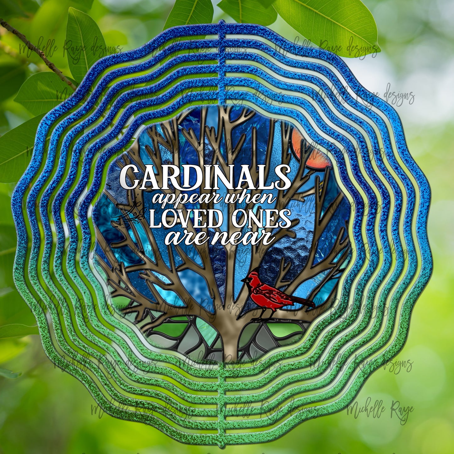 10 inch Wind Spinners -Cardinal