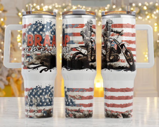 40oz  Tumbler BRAPP America, Add custom name for free! Great Gift!