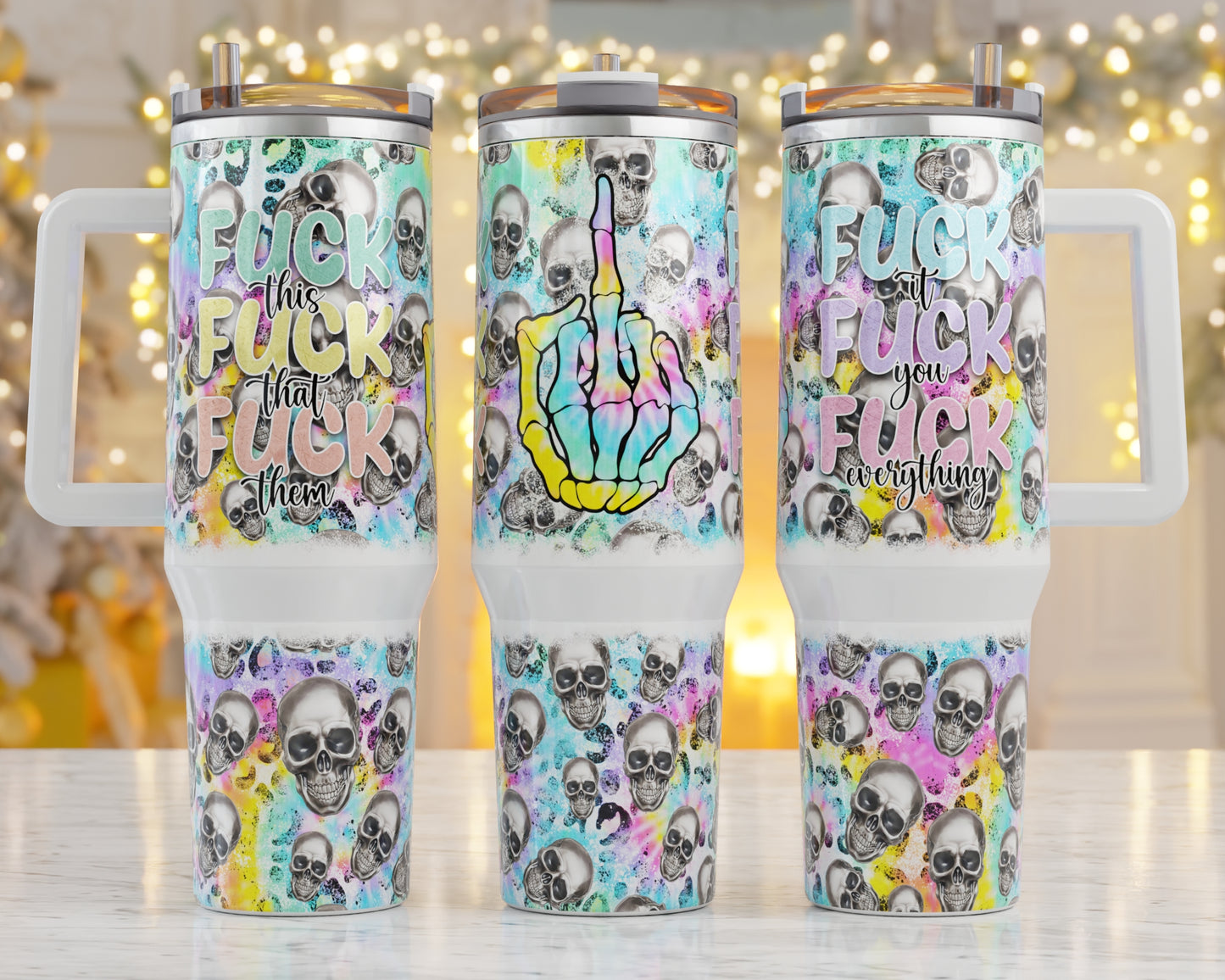 40oz  Tumbler Fuck This Fuck That Fuck Them, Add custom name for free! Great Gift!