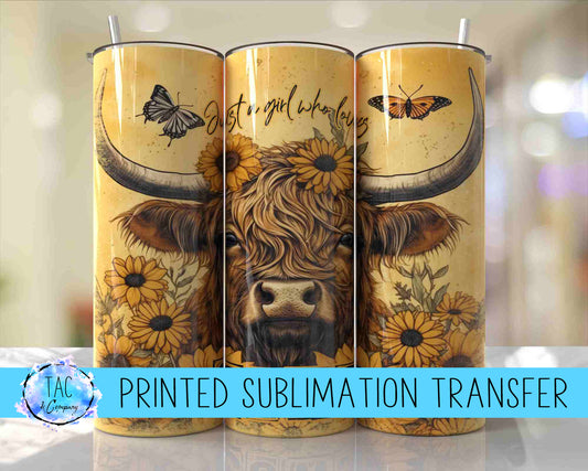 Highlander Cow - Sublimation Print (This Is Not A Digital File)