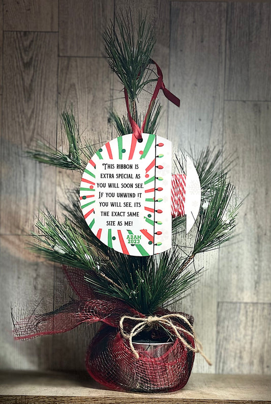 HEIGHT RIBBON ORNAMENT, Growth Ribbon Ornament - 4 in