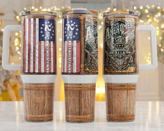 40oz Tumbler-2nd Amendment, His/Her Birthday Gift, Add custom name for free! Great Gift!