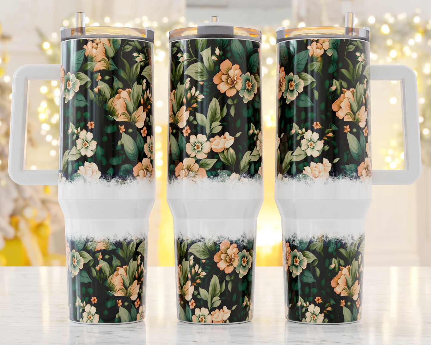 40oz Tumbler- Bitty Flowers, Her Birthday Gift, Add custom name for free! Great Gift!