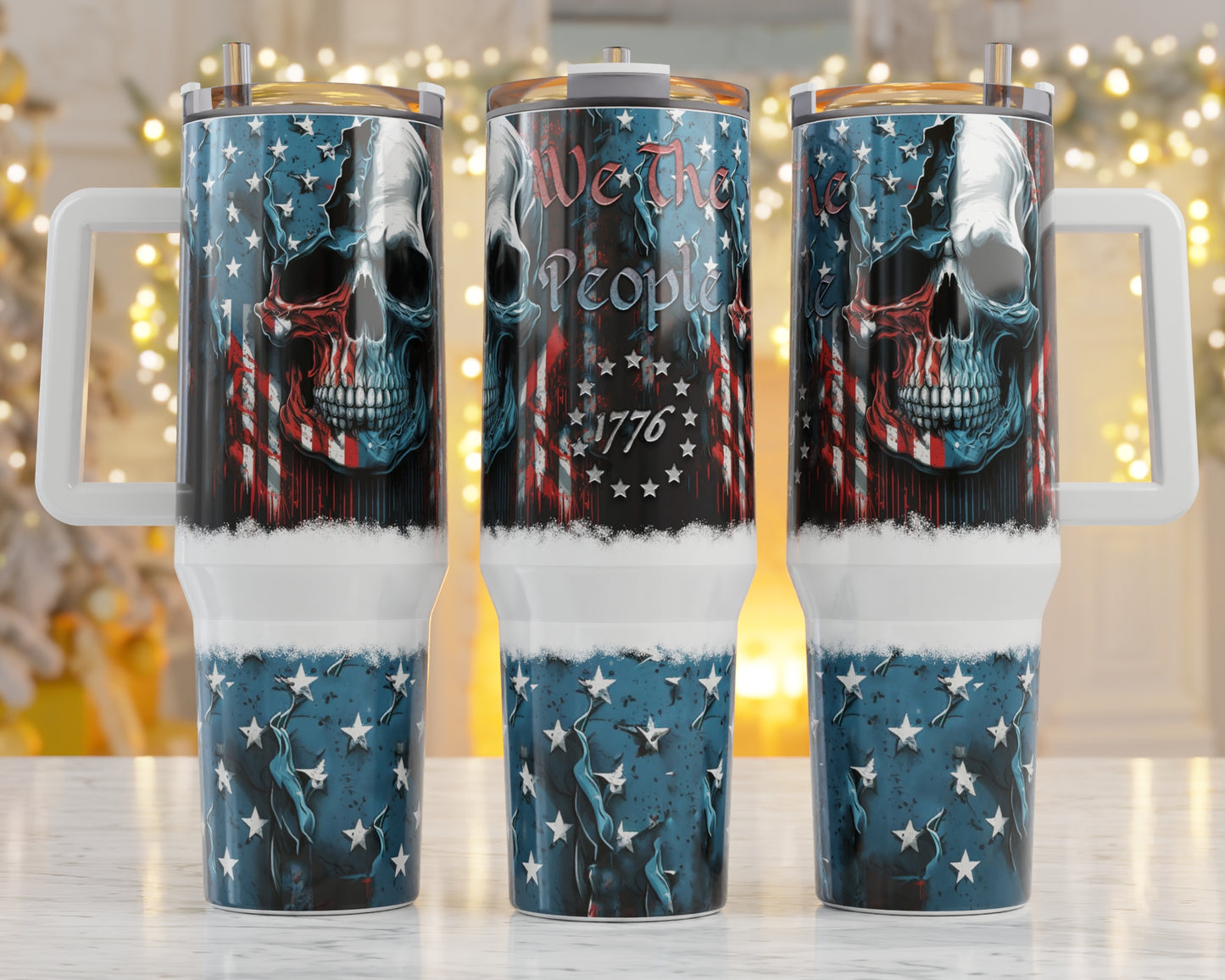 40oz Tumbler We The People American, 1776    Add custom name for free! Great Gift!