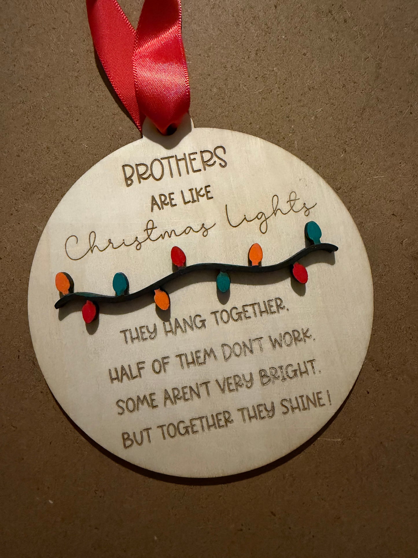 Brothers Christmas Lights Ornament