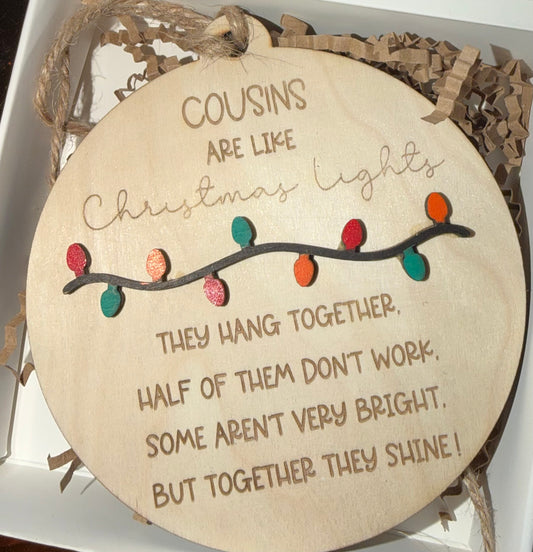 Cousins Christmas Lights Ornament