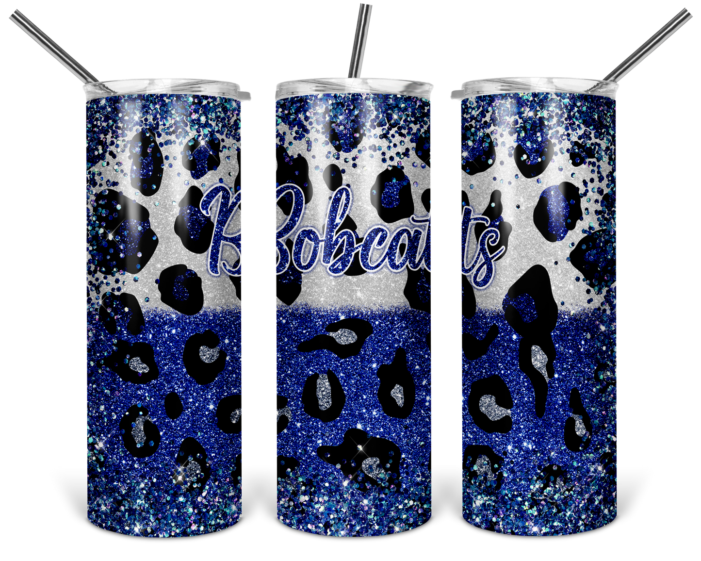 Bobcats - 20 oz or 30oz Skinny Tumblers w/ Lid and Metal Straw